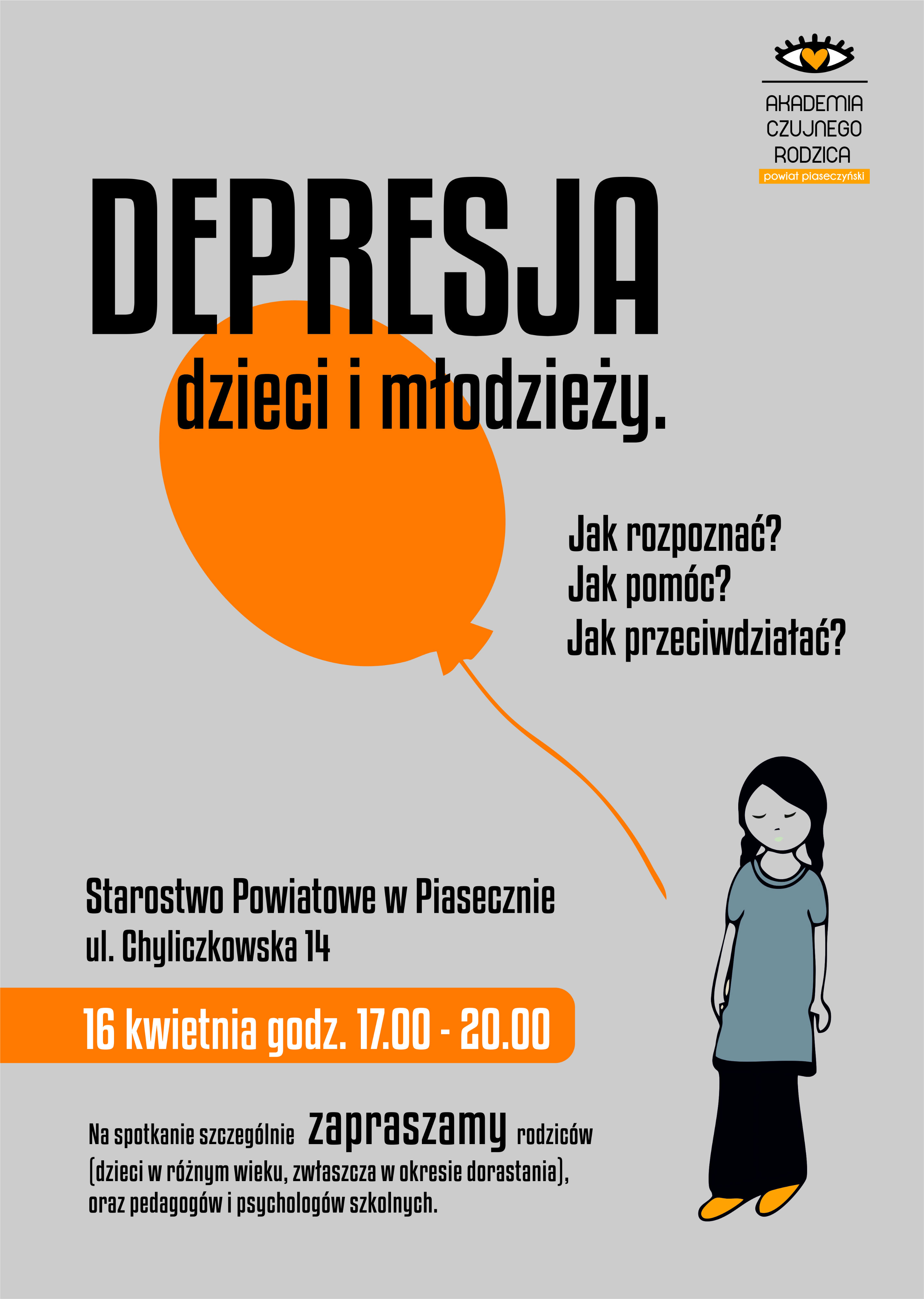 Depresja dzieci - spotkanie dla opiekunów Piaseczno